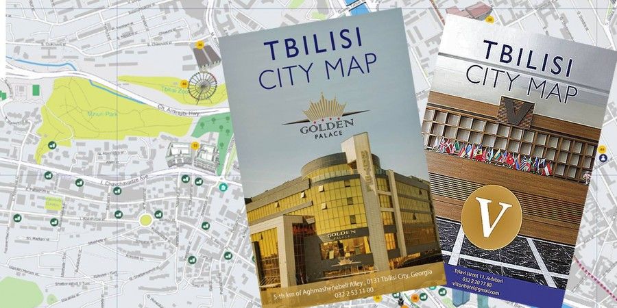 Branded Tbilisi Maps for Golden Palace Hotel, Kisi Hotel, Hotel Vilton and Hotel British House